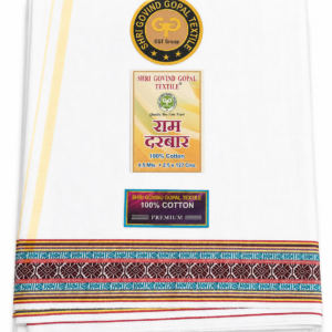 वारकरी स्पेशल धोती रुमालासह 100% Cotton ४.५ मीटर + २.५ मीटर गमाच्छा