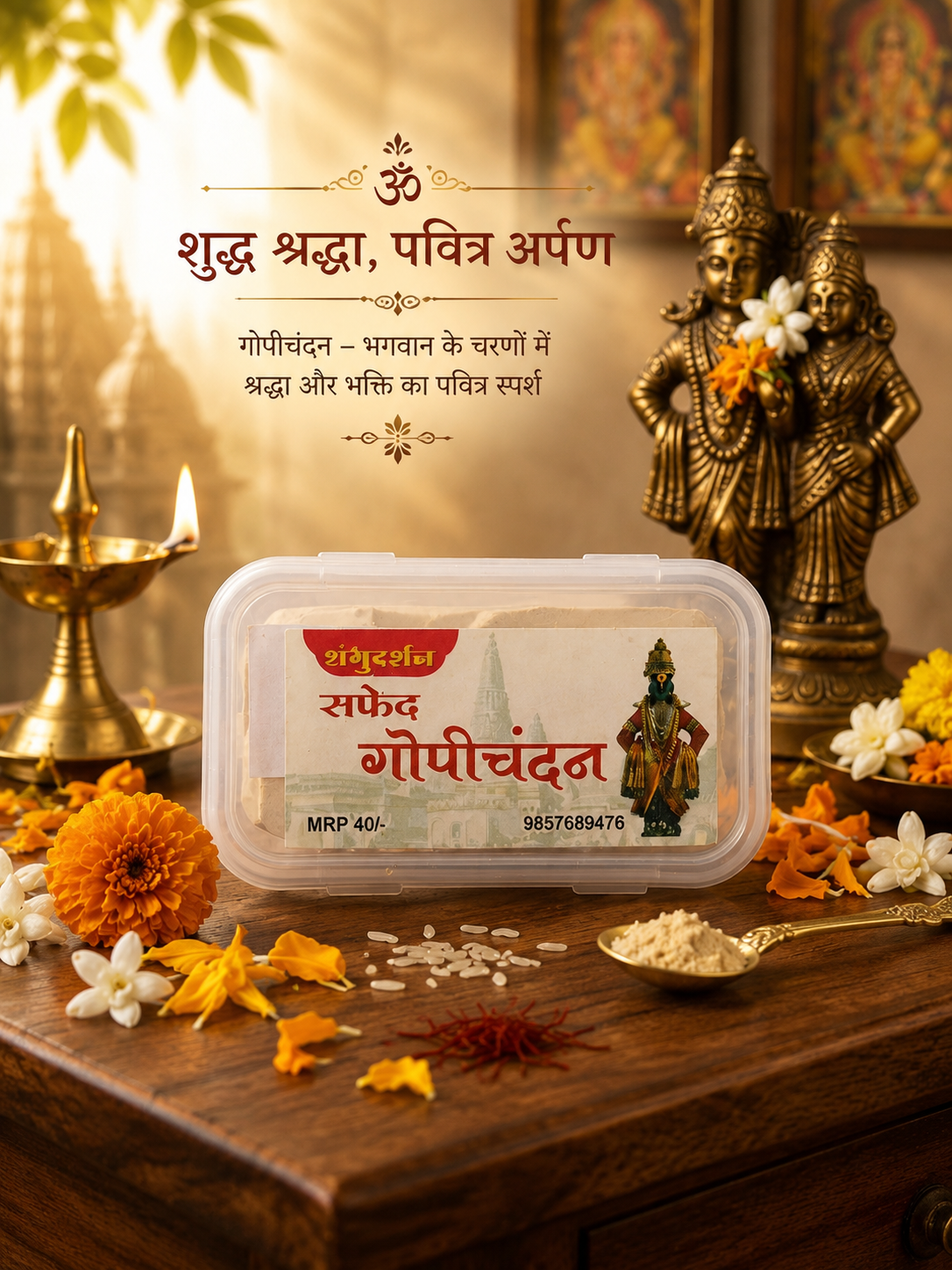 सफेद गोपीचंदन शुद्ध श्रद्धेचे, पवित्र पूजेचे प्रतीक - Image 2